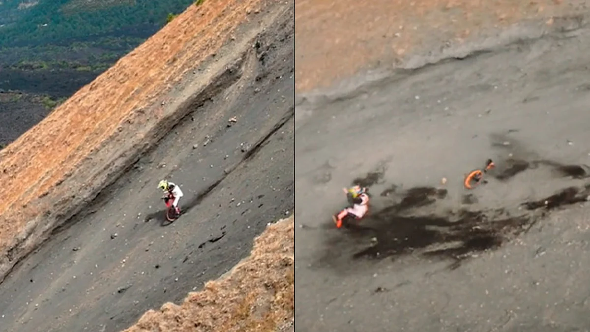 Tiktoker Mau Otero baja en monociclo el volcán Paricutín; así fue la hazaña