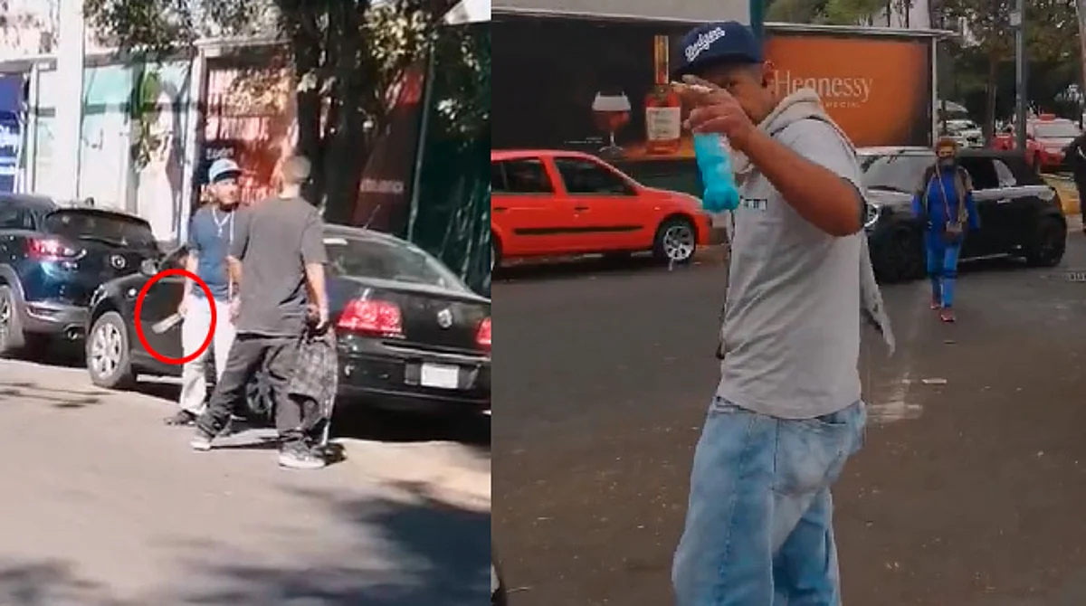 Exhiben a franelero por agresivo y amenazar a la gente con machete