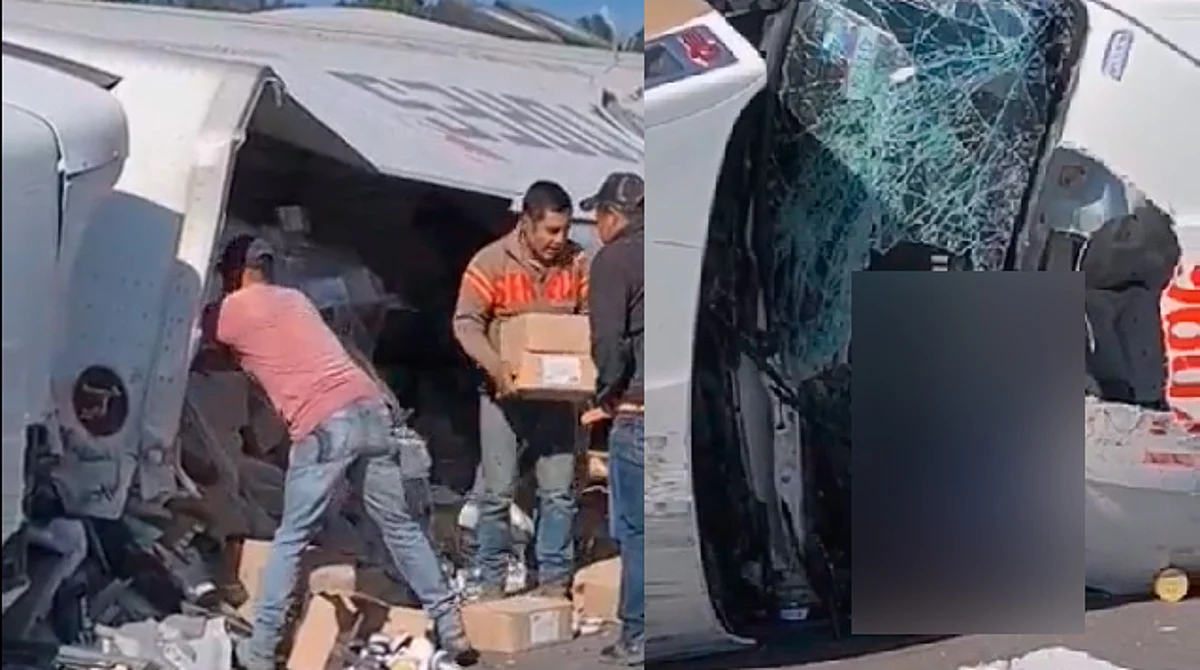 Hacen rapiña mientras tráilero agoniza en la cabina; indigna en redes