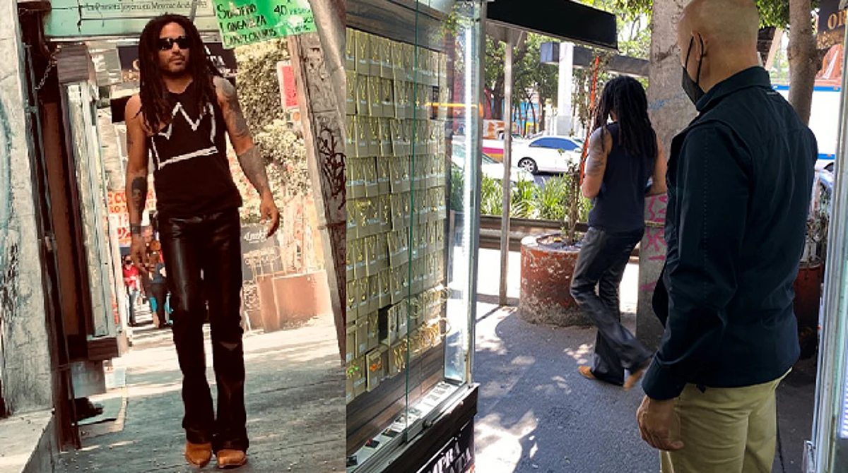 El usuario de Twitter publicó varias fotografías que logró tomar al darse cuenta de que Lenny Kravitz estaba a un lado de su negocio