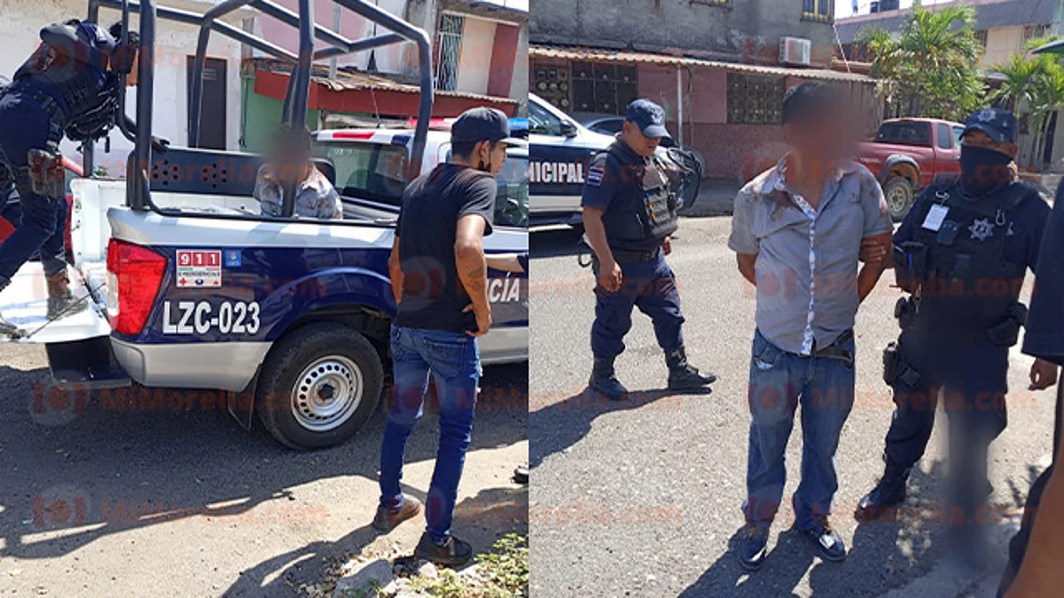 El detenido que mostraba varios golpes en la cara y sangre en la ropa