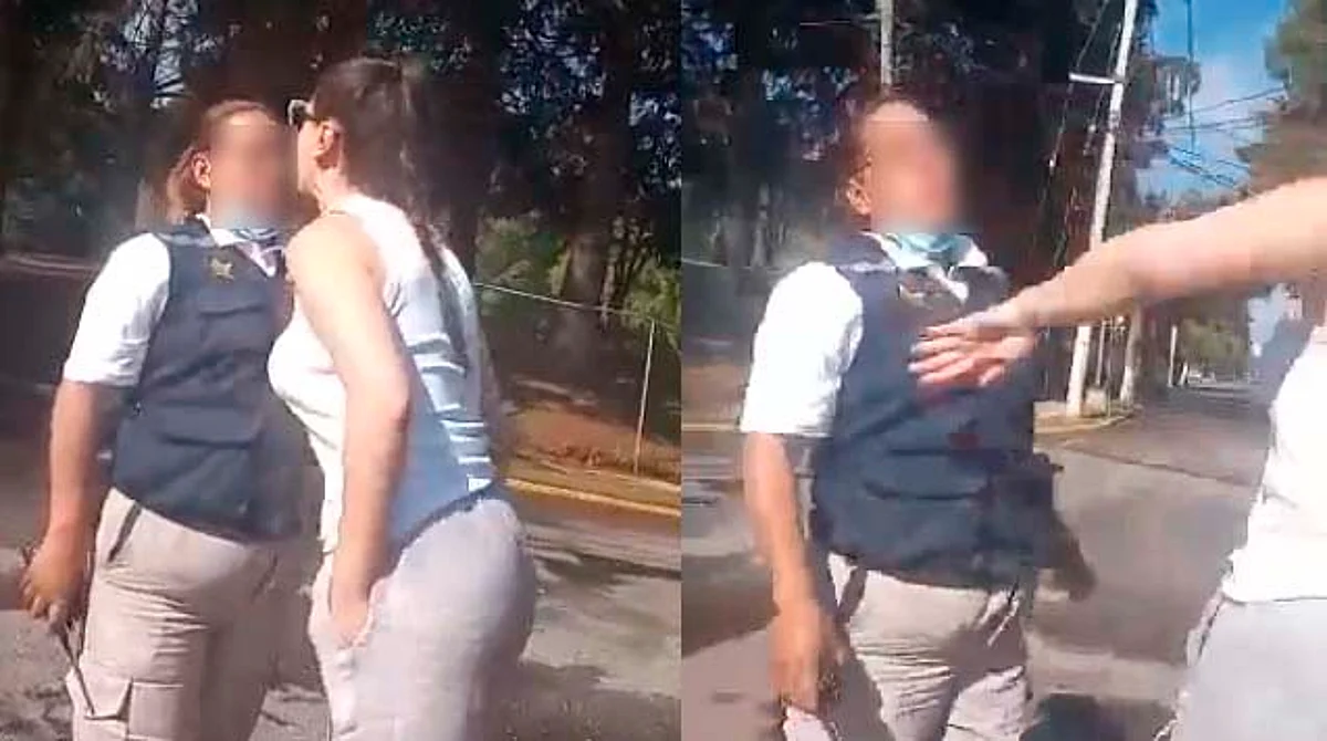 Mujer golpea y escupe a una guardia de seguridad; la llaman #LadyEscupitajo