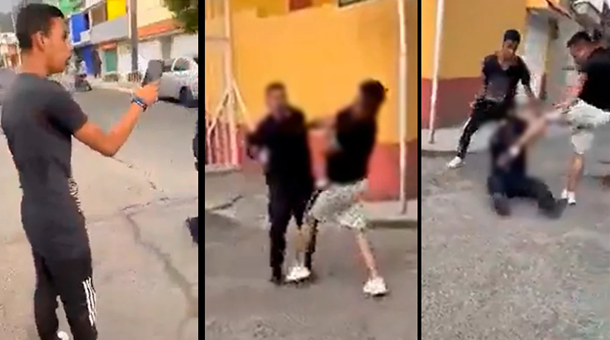 Se pelean policía y vecino; piden a otro que no se meta y mejor grabe
