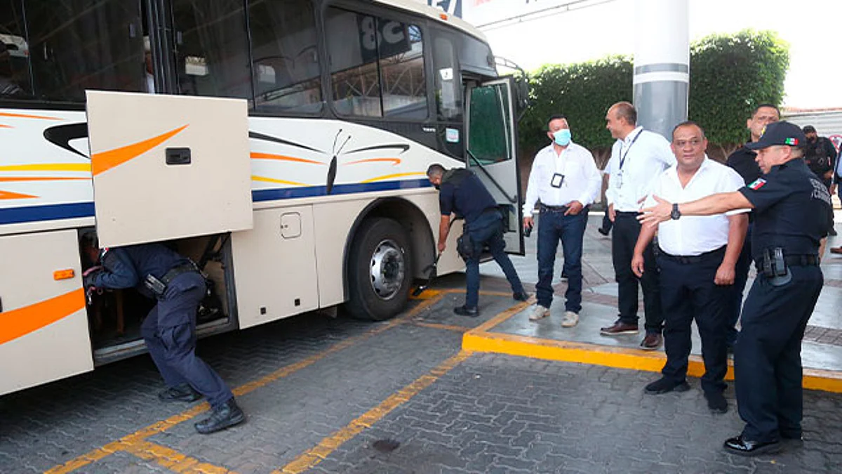 Implementan barrido en Terminal de Autobuses de Morelia para detección de armas y drogas