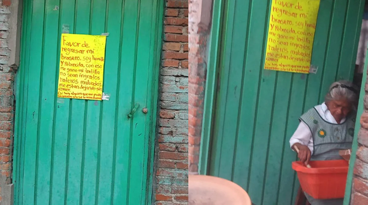 Le roban brasero a abuelita y pide se lo regresen; "me están dejando sin comer" les dice