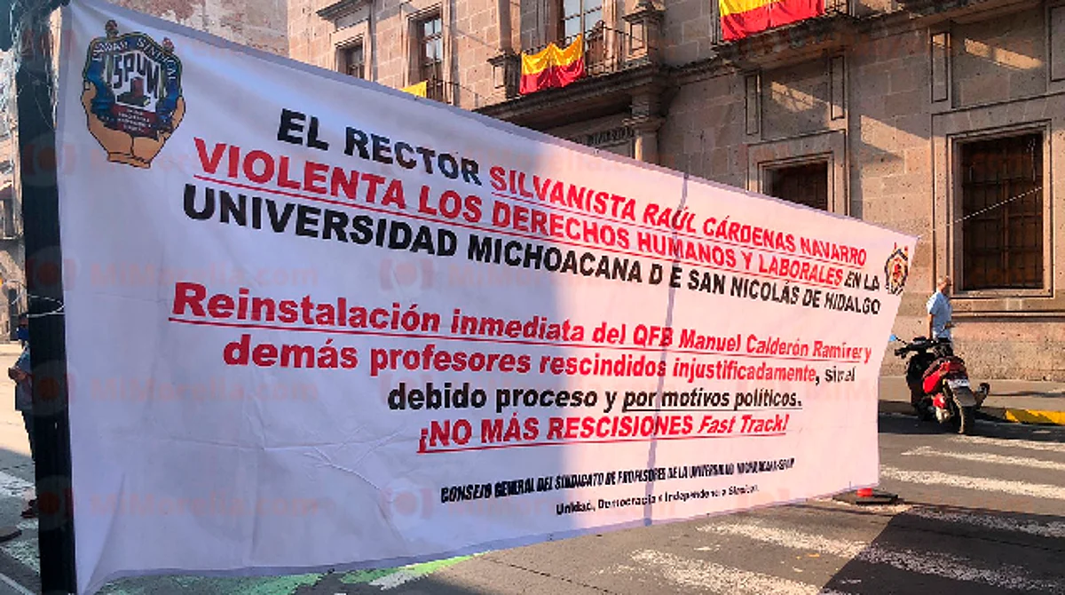 SUEUM y SPUM se manifiestan en el Colegio de San Nicolás