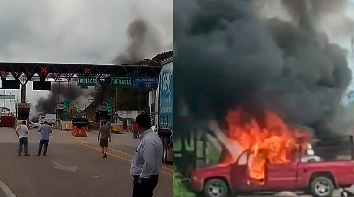 Civiles armados y Guardia Nacional protagonizan balacera en caseta de Chiapas