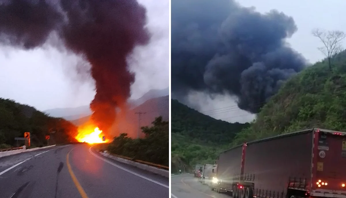 Pipa se incendia en la Siglo XXI; cierre total a la circulación