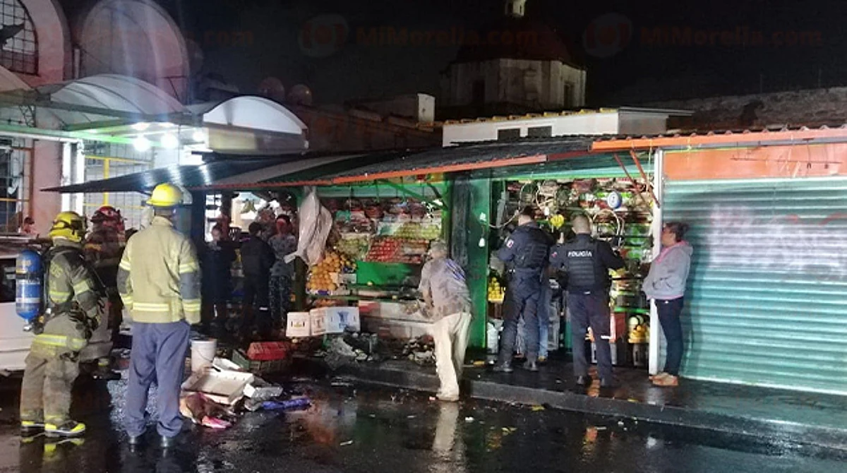 Morelia: se registra conato de incendio en frutería del Mercado San Juan