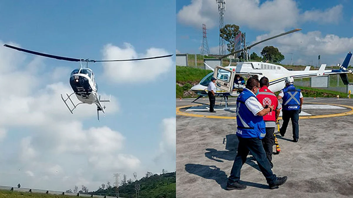El personal de la Dirección de Servicios Aéreos de la SSP procedió a efectuar las acciones pertinentes para trasladarlo al Hospital Infantil de Morelia