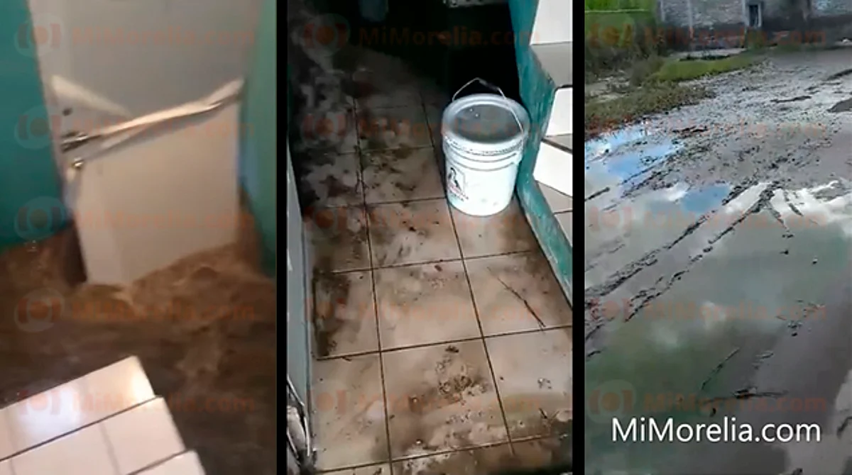 En caos, una de las tantas casas luego de tromba en Morelia