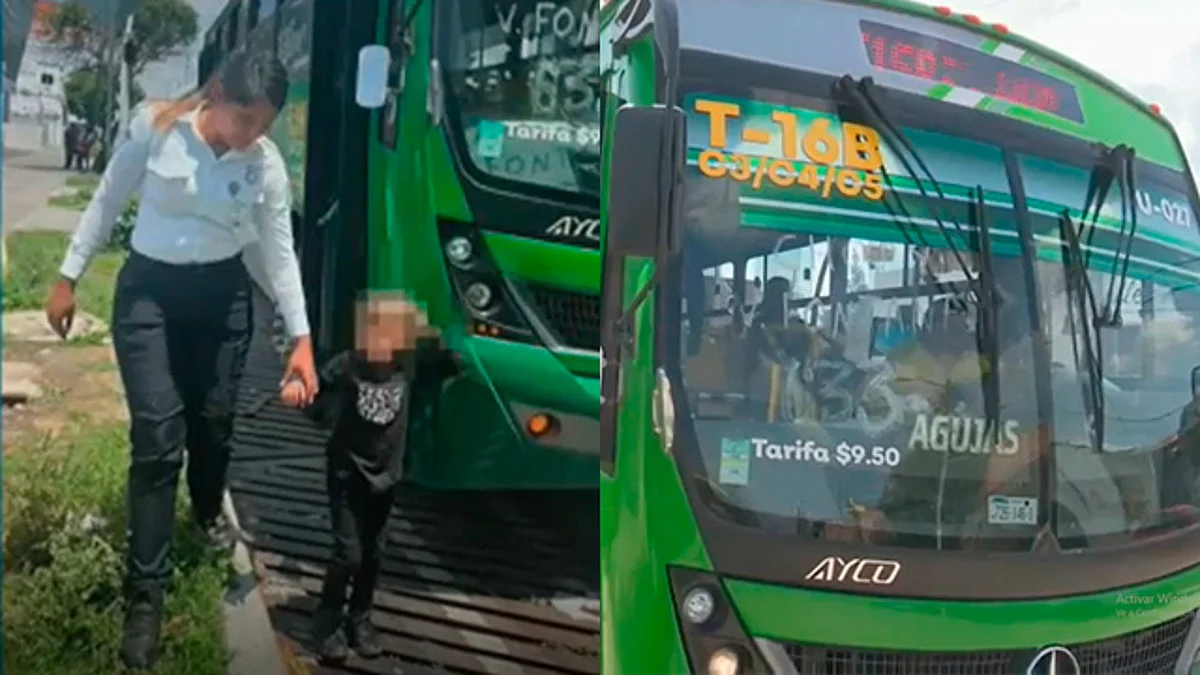 Chofer ayuda a niña que olvidaron en su camión en Guadalajara