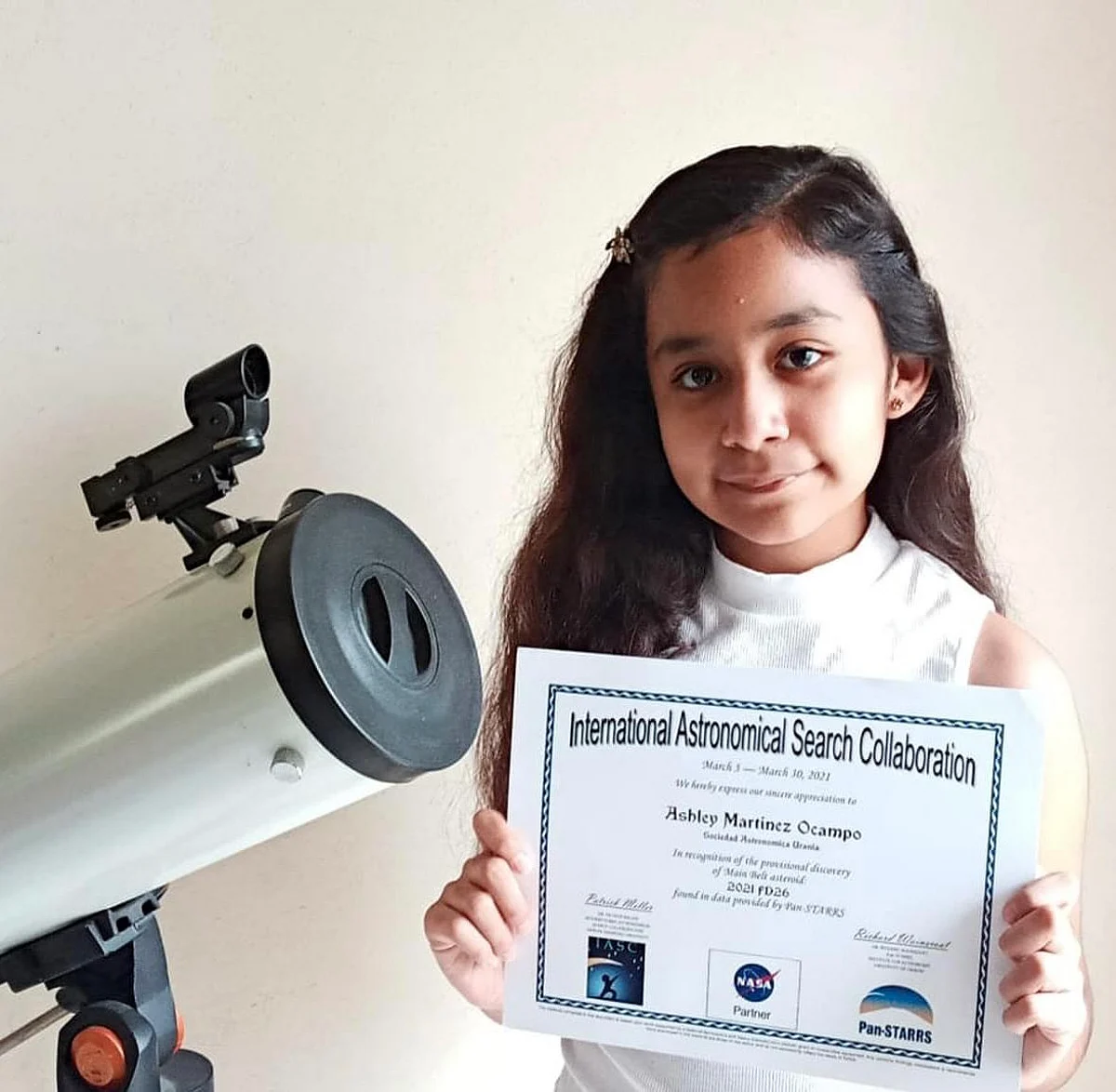 La NASA reconoció el hallazgo de la pequeña