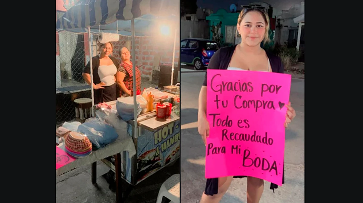 En la publicación se ve a la chica al lado de su mamá y su puesto, que se ubica en un fraccionamiento de Altamira