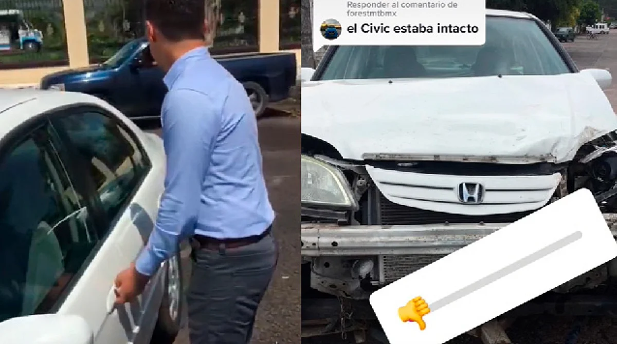 Joven michoacano choca auto que recién le habían regalado y se hace viral