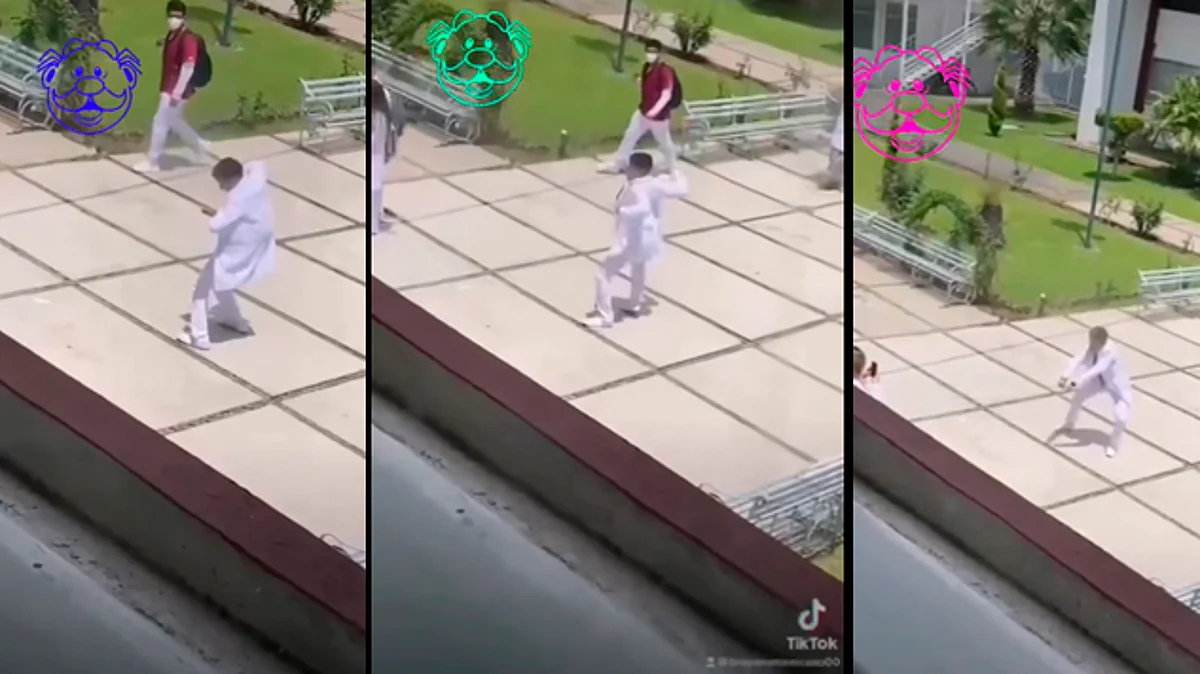 En el video se ve a una compañera del joven que graba el momento