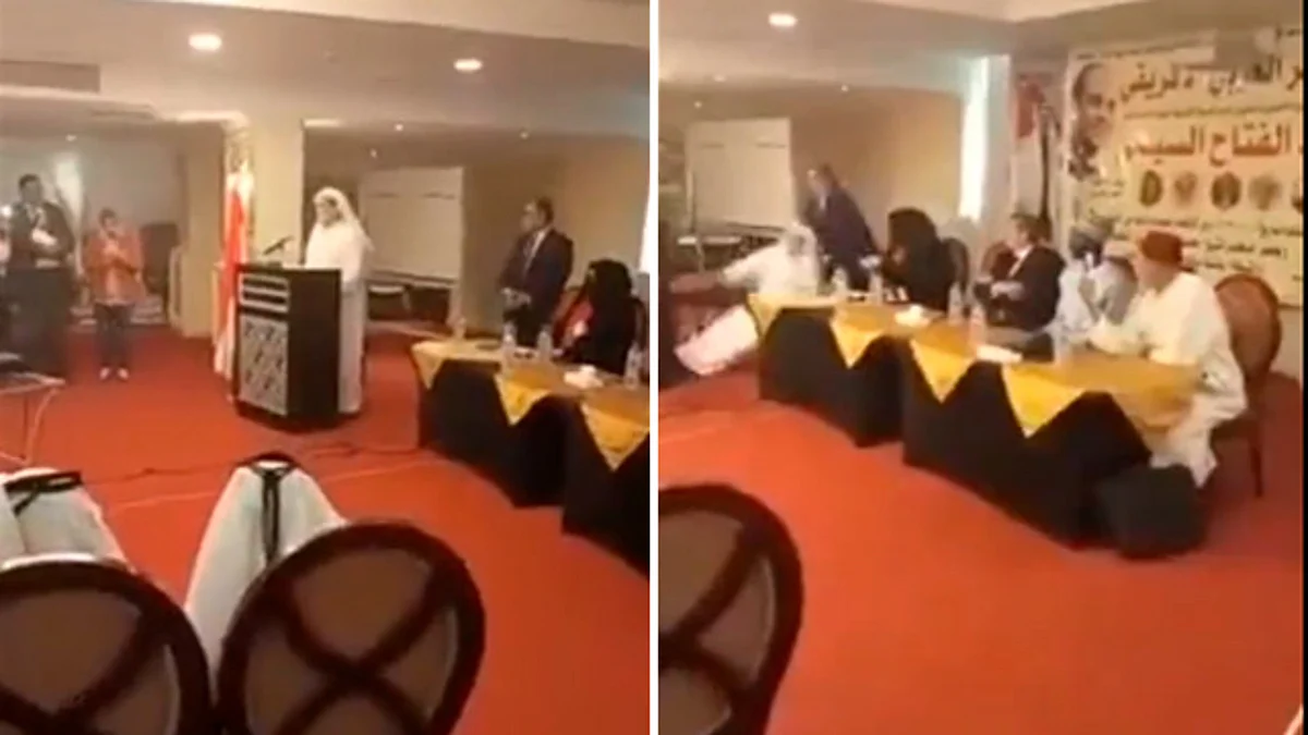 El funcionario daba un discurso cuando colapsó