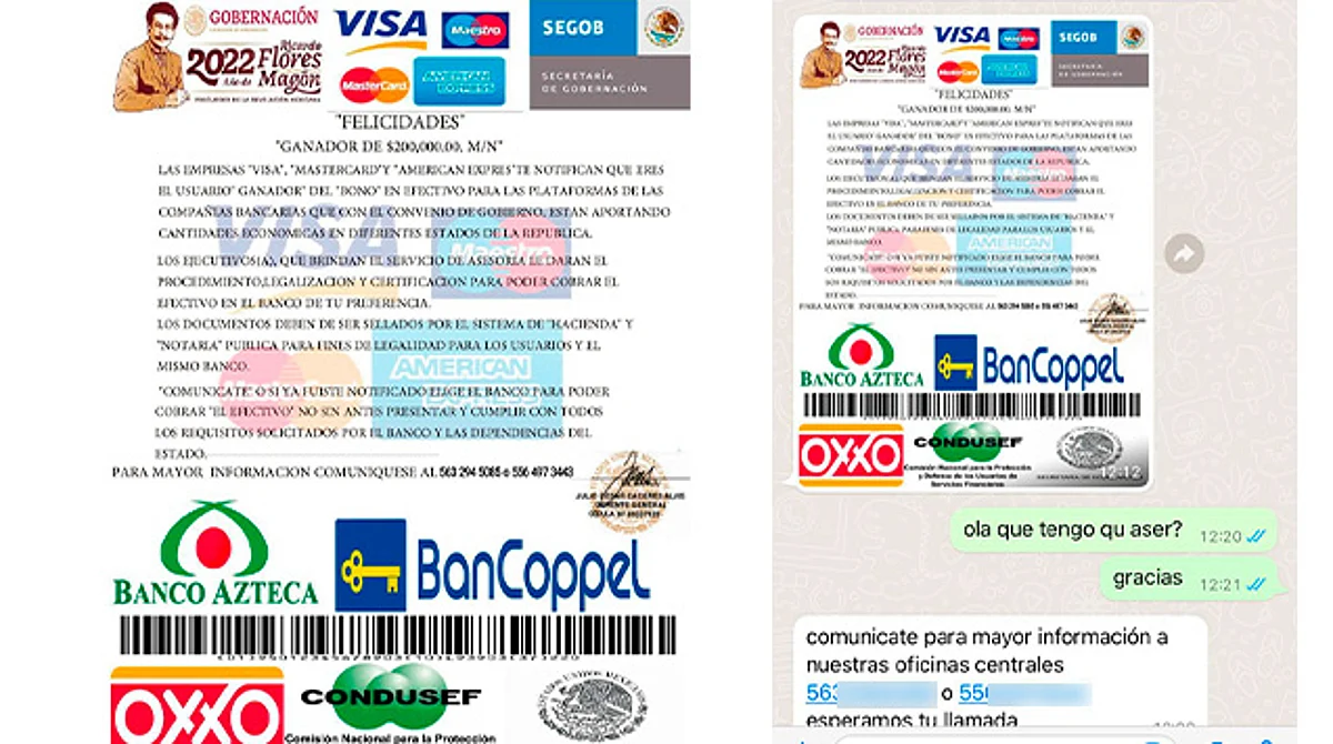 "Ganador de 200 mil"; alertan por nueva estafa a través de WhatsApp