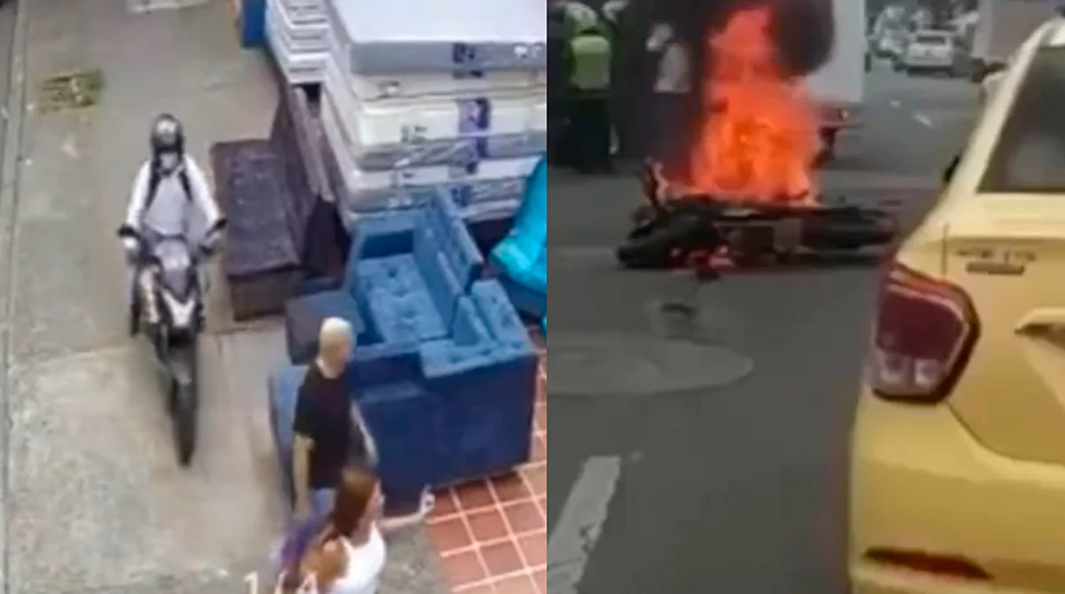En su intento el ladrón falló y terminó estrellándose con la moto