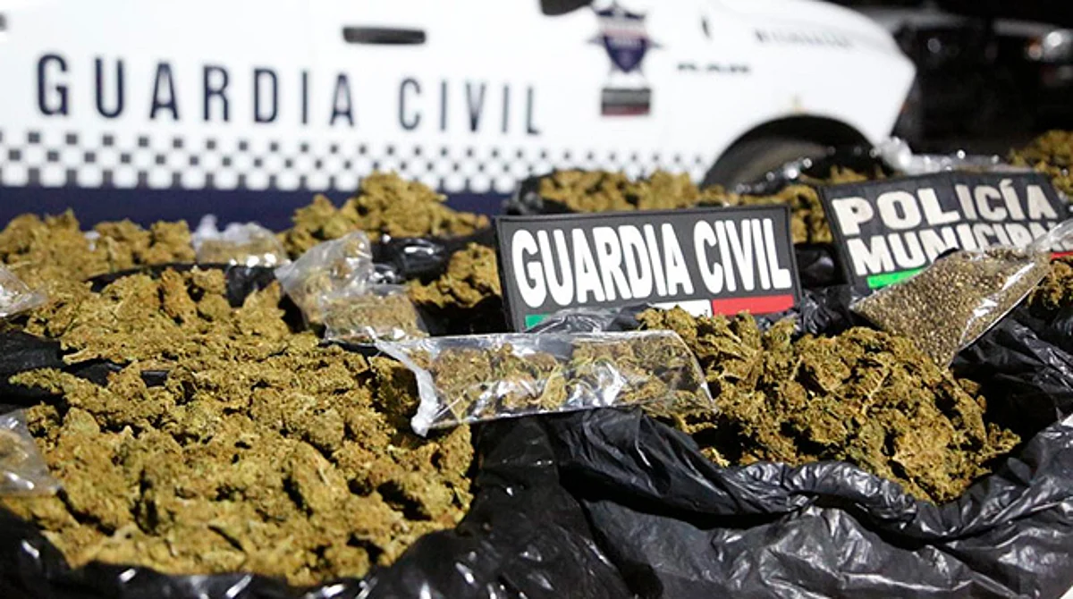 Decomisan 20 kilos de marihuana y metanfetamina; hay cuatro detenidos en Jacona