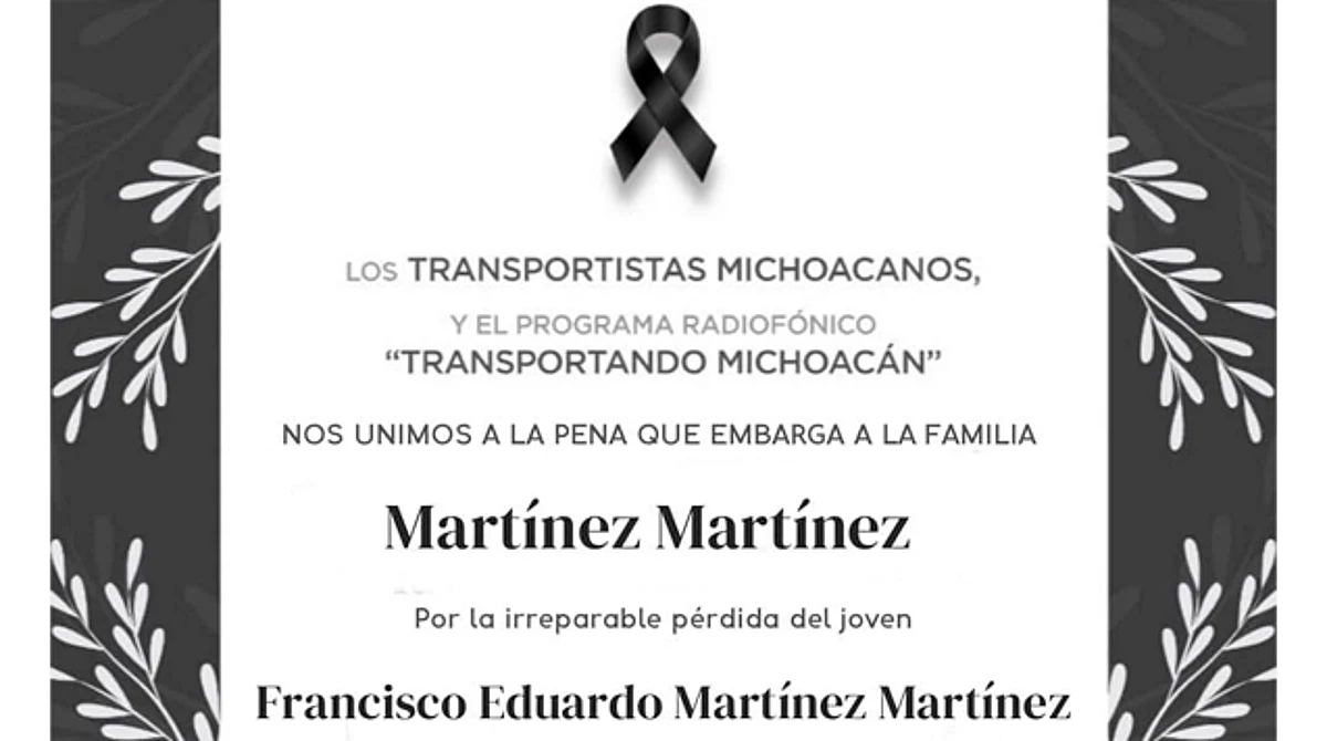 El pasado 12 de septiembre de 2022, Francisco Eduardo se comunicó con un familiar manifestando que se dirigía al municipio de Uruapan, desconociendo desde ese momento su paradero