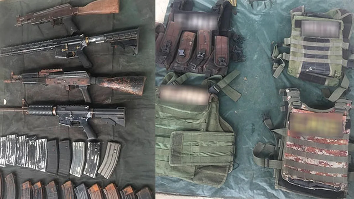 Aseguraron fusiles de asalto, cargadores y cartuchos de diferentes calibres en un campamento clandestino