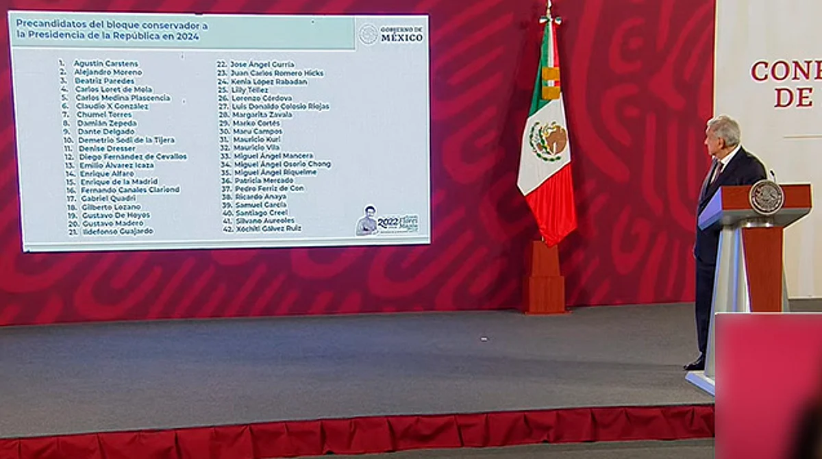 Destapa AMLO lista de 42 "opositores" que buscan la silla presidencial en 2024
