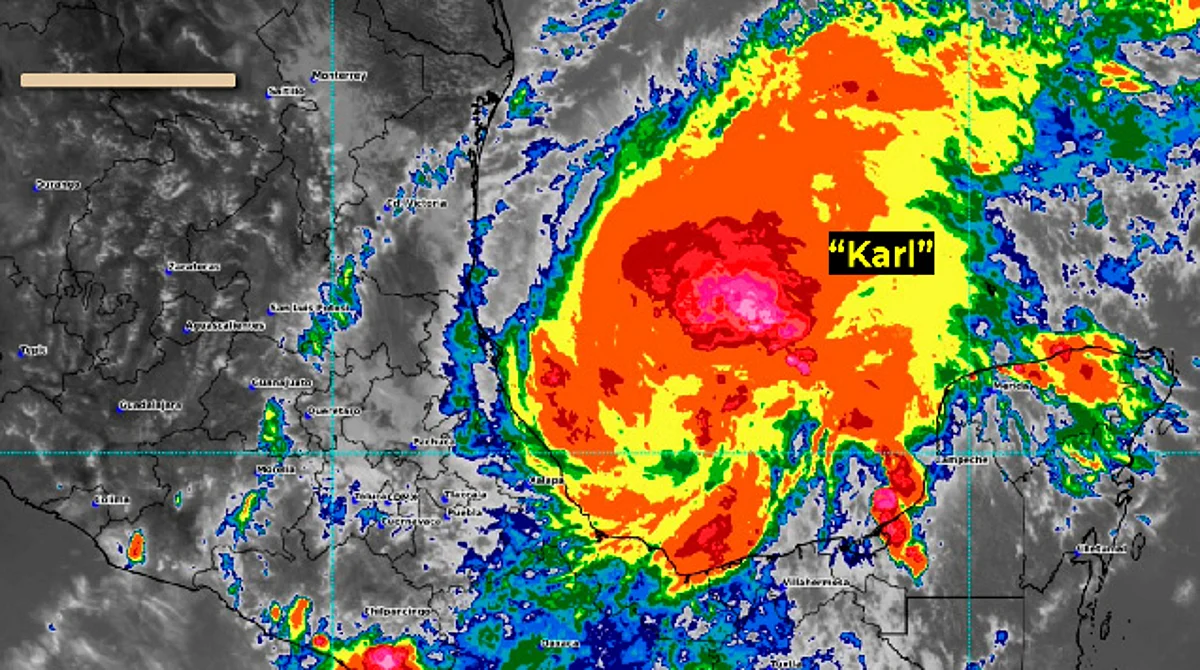 Tormenta tropical Karl se dirige hacia Veracruz; llaman a extremar medidas de protección