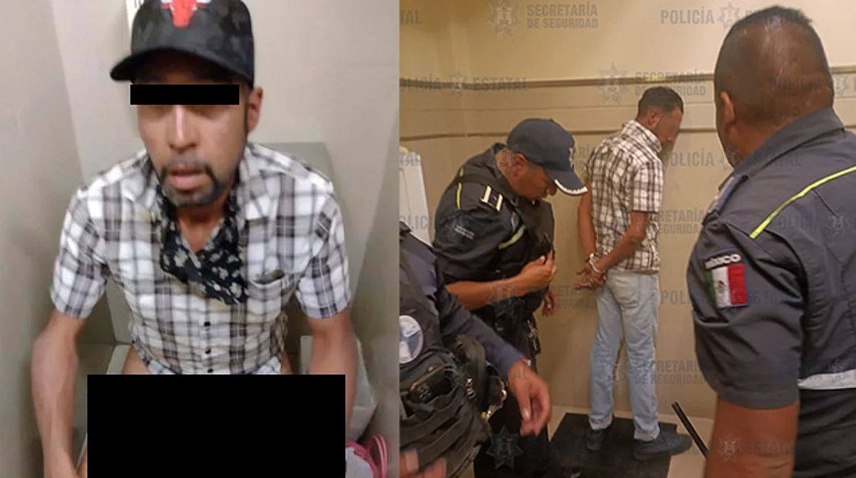 Lo agarran en el baño tras robar en transporte público con arma falsa