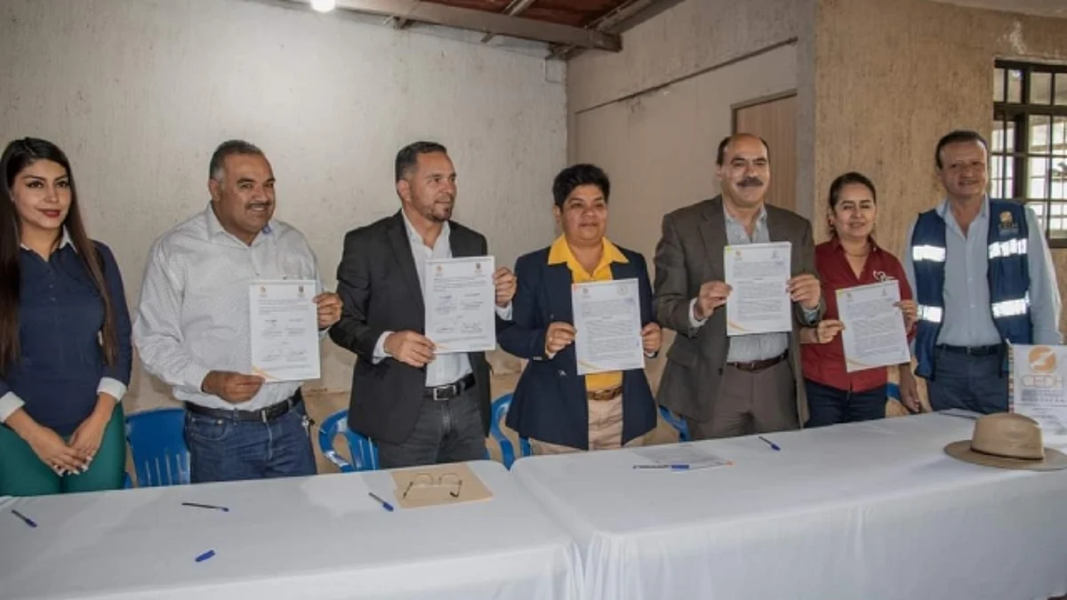 Firma convenio Tangancícuaro con la Comisión de los Derechos Humanos de Michoacán