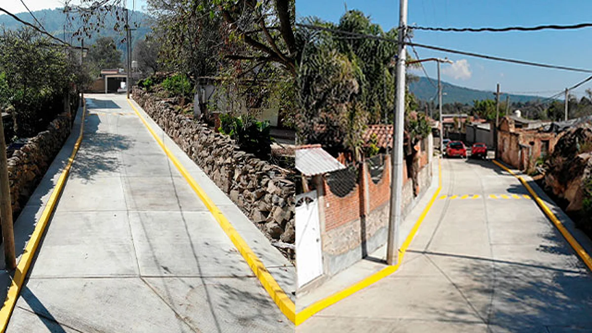Se llevaron a cabo pavimentación de la calle Sor Juana Inés de la Cruz y la construcción de banquetas y guarniciones