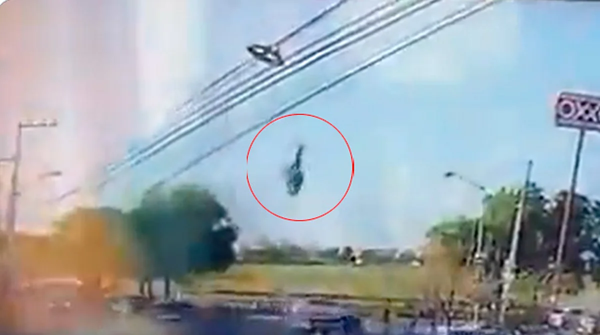 Revelan video del desplome de helicóptero del gobierno de Aguascalientes