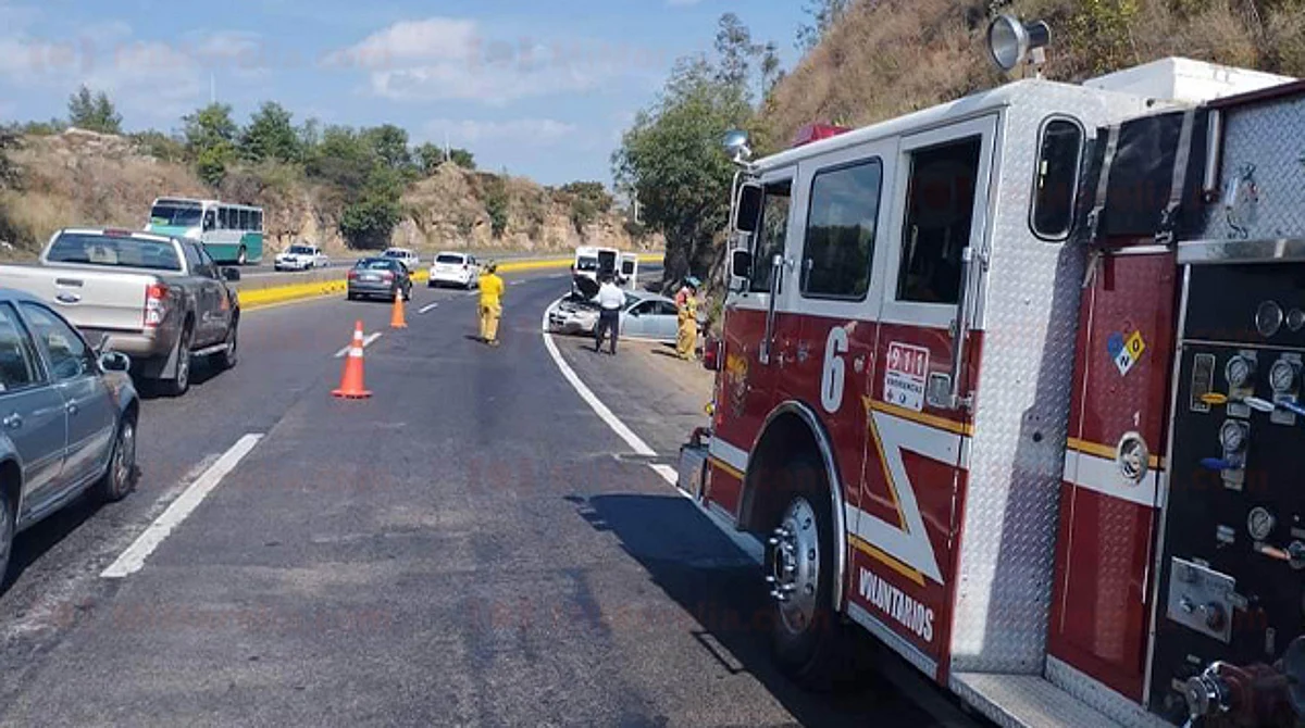 Se registra accidente automovilístico en la Morelia-Pátzcuaro