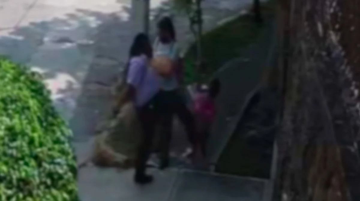 El momento fue captado por una cámara de seguridad