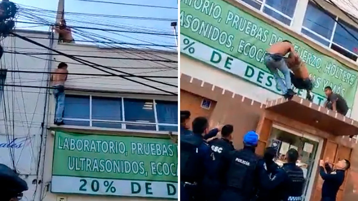 Ladrón trepa fachada, vecinos lo acorralan, se pelea y cae