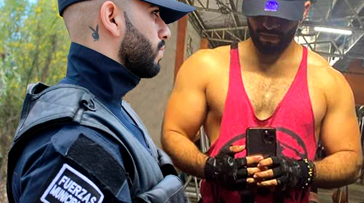 Poli municipal contrarresta el frío con viral baile en ajustado uniforme azul