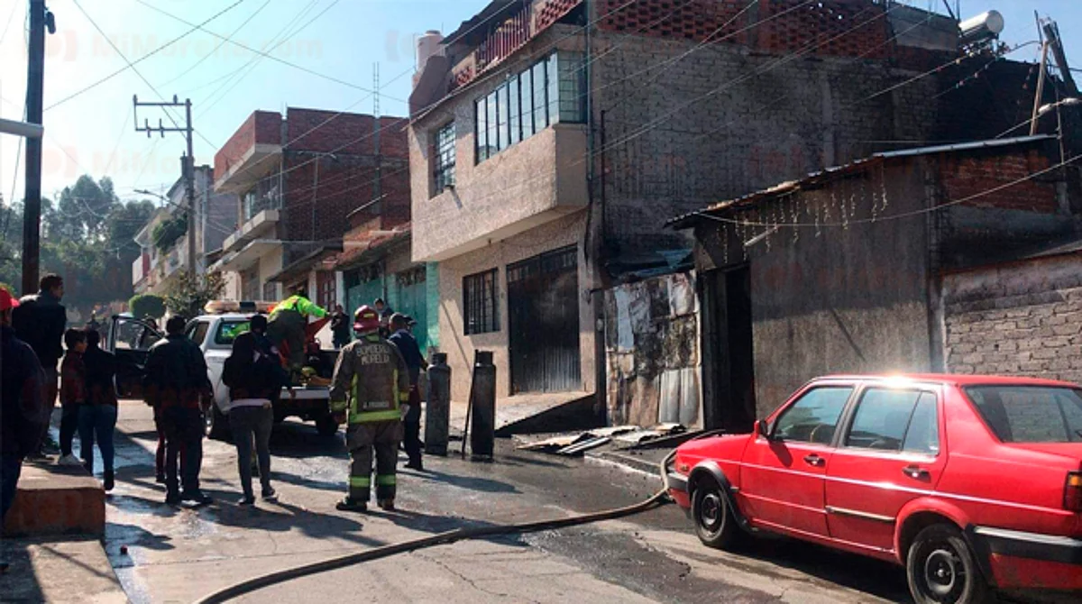 2 heridos, saldo del incendio esta mañana en Morelia; esto lo ocasionó