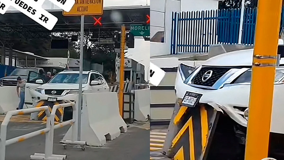 ¿Por no pagar? Camioneta queda atorada en caseta de la Siglo XXI en Michoacán