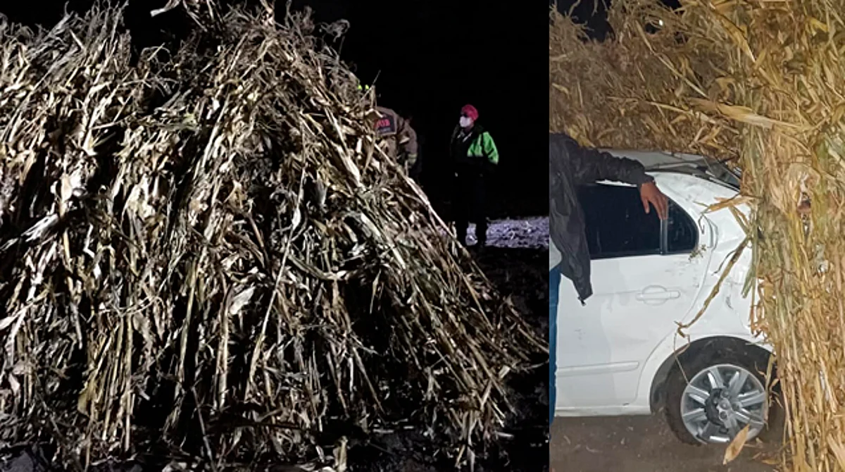 Vuelca y esconde el auto entre el rastrojo; así lo hallaron