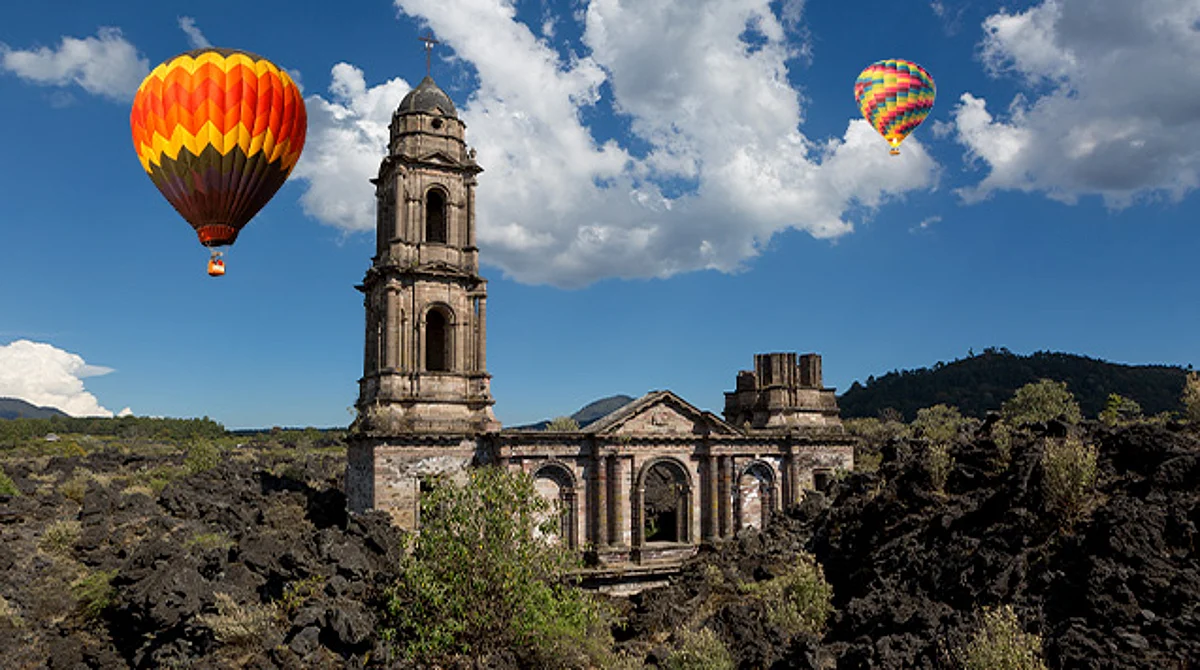 Globos aerostáticos, rampas flotantes e iluminación, el proyecto en ruinas del Paricutín