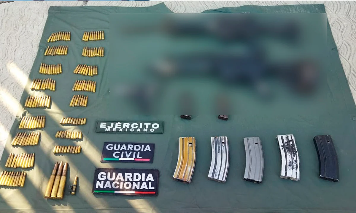 SSP, Sedena y GN decomisan armas, cartuchos y cargadores en Aguililla