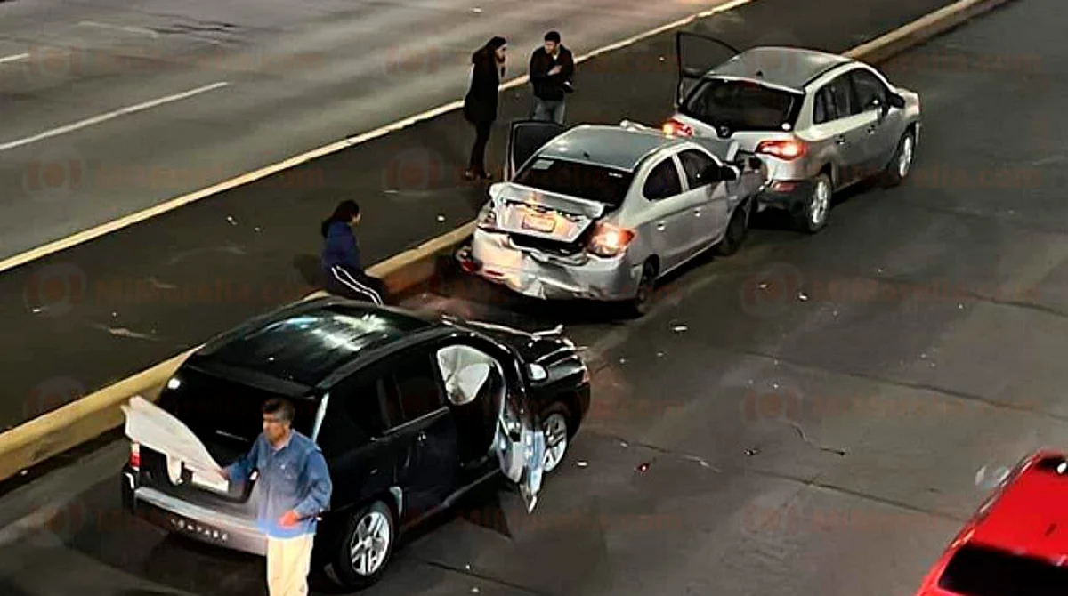 Se registra carambola en periférico de Morelia; hay un herido