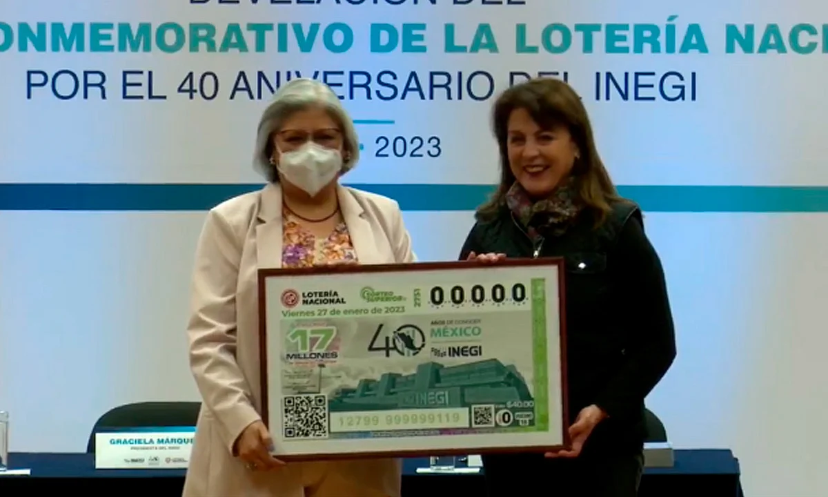 Presentan billete de Lotería Nacional conmemorativo por 40 años del Inegi