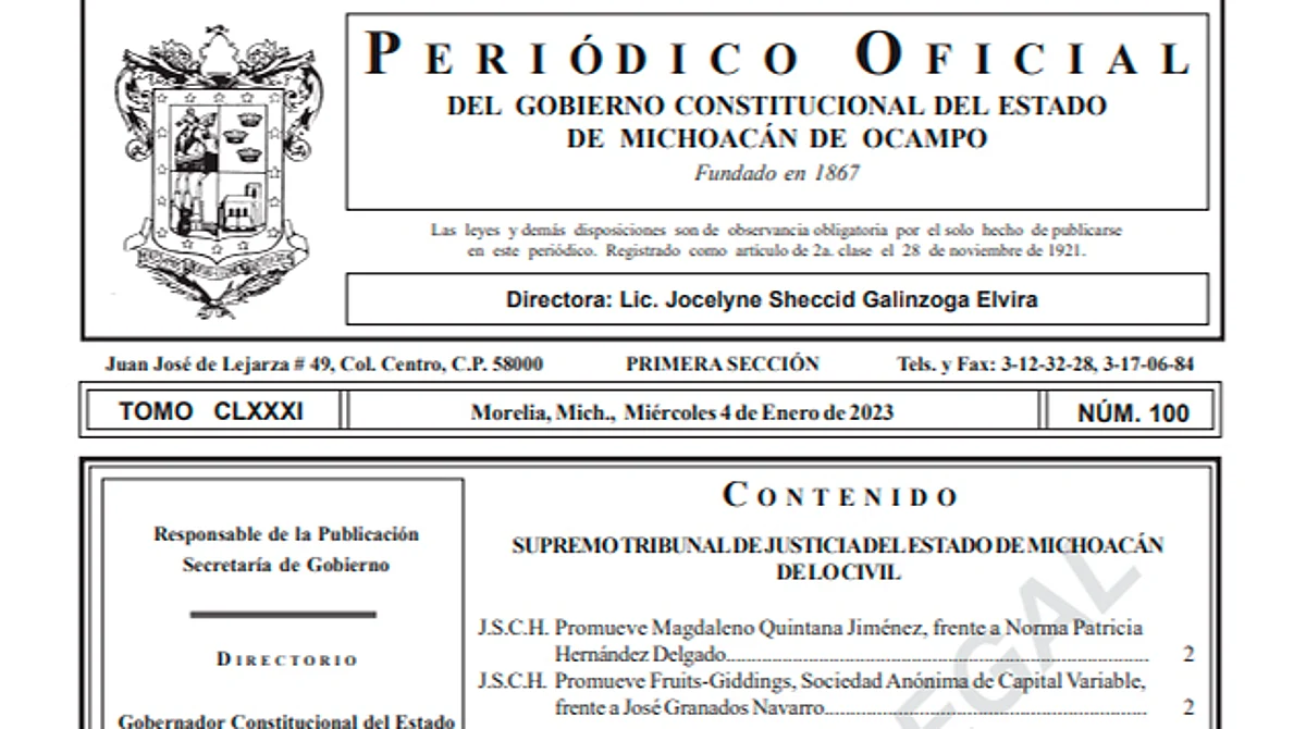Congreso otorga validez legal a versión digital del Periódico Oficial de Michoacán