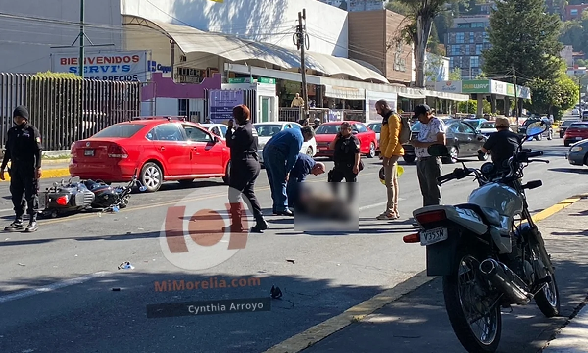 Chocan en Morelia; hay un motociclista herido