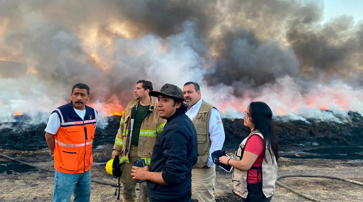 Autoridades ambientales inician movilizaciones por incendio en Tarímbaro