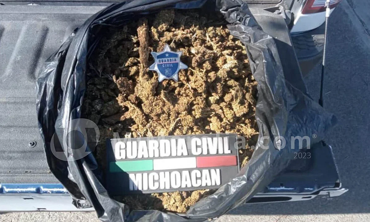 Guardia Civil asegura a uno en posesión de marihuana, en Morelia