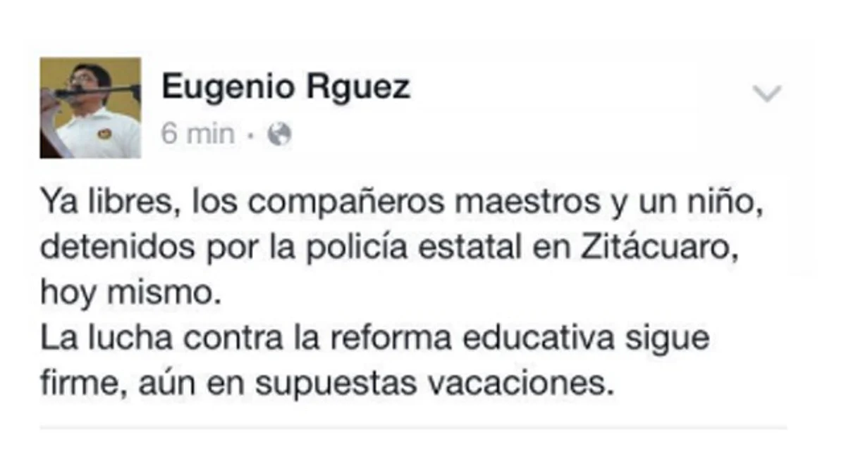 Integrantes de la CNTE detenidos en Zitácuaro son liberados; entre ellos hay un niño