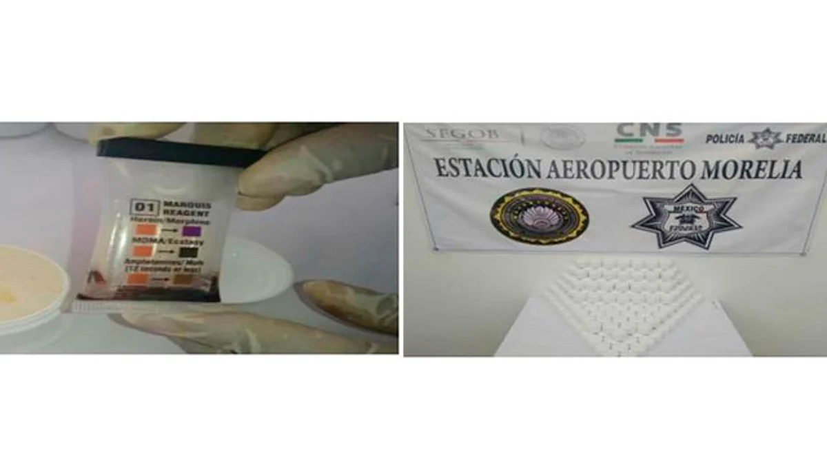 Decomisan 60 kilos de anfetaminas en aeropuerto de Morelia