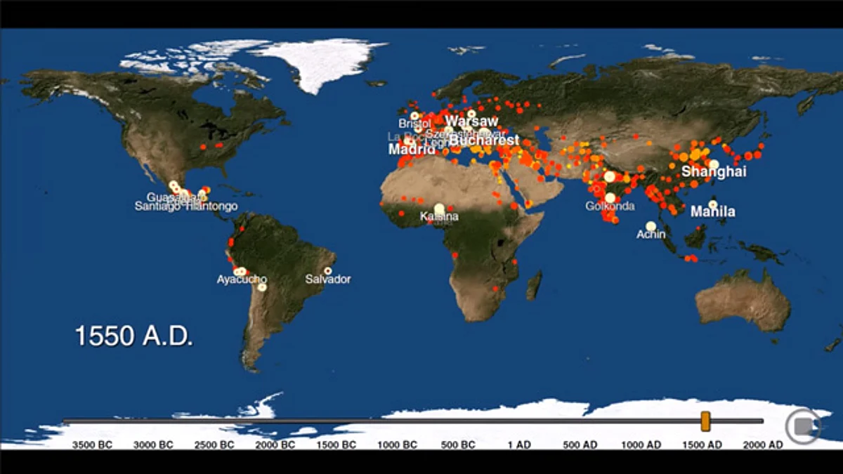 Mapa interactivo muestra el avance de la urbanización mundial desde hace 6 mil años